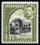 Stamp of Cyprus » King George VI Issues Onwards 1938-51 Pictorials mint nh set of 16 with SPECIMEN perfins, very fine