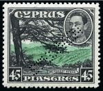 Stamp of Cyprus » King George VI Issues Onwards 1938-51 Pictorials mint nh set of 16 with SPECIMEN perfins, very fine