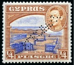 Stamp of Cyprus » King George VI Issues Onwards 1938-51 Pictorials mint nh set of 16 with SPECIMEN perfins, very fine