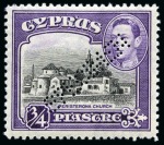Stamp of Cyprus » King George VI Issues Onwards 1938-51 Pictorials mint nh set of 16 with SPECIMEN perfins, very fine