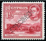 Stamp of Cyprus » King George VI Issues Onwards 1938-51 Pictorials mint nh set of 16 with SPECIMEN perfins, very fine