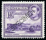 Stamp of Cyprus » King George VI Issues Onwards 1938-51 Pictorials mint nh set of 16 with SPECIMEN perfins, very fine