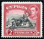 Stamp of Cyprus » King George VI Issues Onwards 1938-51 Pictorials mint nh set of 16 with SPECIMEN perfins, very fine