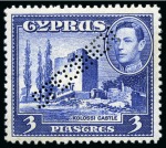 Stamp of Cyprus » King George VI Issues Onwards 1938-51 Pictorials mint nh set of 16 with SPECIMEN perfins, very fine