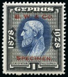 Stamp of Cyprus » King George V Issues 1928 50th Anniversary of British Rule set of 10 perforated printer's samples in unissued colours with "B. W. & Co. / SPECIMEN." hs