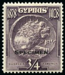 Stamp of Cyprus » King George V Issues 1928 50th Anniversary of British Rule mint hr set of 10 with SPECIMEN overprint
