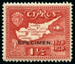 Stamp of Cyprus » King George V Issues 1928 50th Anniversary of British Rule mint hr set of 10 with SPECIMEN overprint
