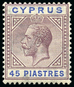 Stamp of Cyprus » King George V Issues 1921-23 Multi Script CA 10pa to 45pi mint set of 15 with extras incl. shades