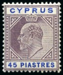 Stamp of Cyprus » King Edward VII Issues 1904-10 Wmk Multi CA 5pa to 45pi mint group incl. two sets plus extras with shades