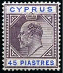 Stamp of Cyprus » King Edward VII Issues 1904-10 Wmk Multi CA 5pa to 45pi mint group incl. two sets plus extras with shades