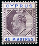 Stamp of Cyprus » King Edward VII Issues 1902-04 Wmk CA 1/2pi to 45pi mint group with at least two of each value incl. shades