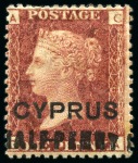 Stamp of Cyprus » Overprinted Stamps of Great Britain 1881 1/2d on 1d (18mm surcharge) red mint/unused group of different plates (19)
