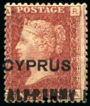Stamp of Cyprus » Overprinted Stamps of Great Britain 1881 1/2d on 1d (18mm surcharge) red mint/unused group of different plates (19)