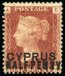 Stamp of Cyprus » Overprinted Stamps of Great Britain 1881 1/2d on 1d (18mm surcharge) red mint/unused group of different plates (19)