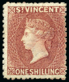 Stamp of St. Vincent 1872 1s deep rose-red, unused without gum