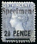 Stamp of St. Vincent 1882 Specimens Type SV1: Group of 14 to 5s