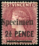 Stamp of St. Vincent 1882 Specimens Type SV1: Group of 14 to 5s