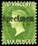 Stamp of St. Vincent 1882 Specimens Type SV1: Group of 14 to 5s