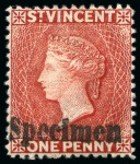 Stamp of St. Vincent 1882 Specimens Type SV1: Group of 14 to 5s