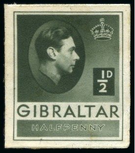 Stamp of Gibraltar 1937 Harrison & Sons stamp-size colour print essays for photogravure printing (5)