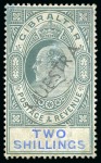 Stamp of Gibraltar 1904-08 Multi Crown CA chalk surfaced paper 2d, 2 1/2d and 2s with with "MUESTRA" hs applied in Gibraltar