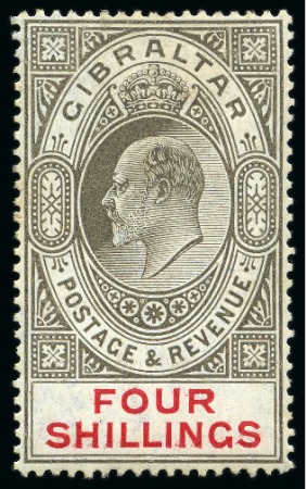 Stamp of Gibraltar 1906-11 Multi Crown CA chalk surfaced paper 4s with WATERMARK REVERSED mint