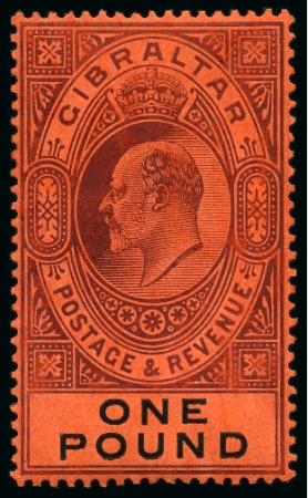 Stamp of Gibraltar 1903 Wmk CA 1/2d to £1 mint set of 10 plus an extra shade of each up to 2s