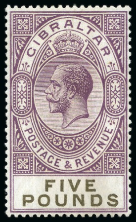 Stamp of Gibraltar 1925-32 New Values & Changed Colour 1s to £5 mint set of 7 plus an extra shade of each up to £1