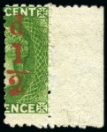 Stamp of St. Vincent 1881 1/2d. Surcharge, unused left and right half, fine