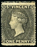 Stamp of St. Vincent 1871 1d black, 1872-75 1d black and 1875-78 1d black, all unused with part original gum
