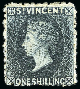 Stamp of St. Vincent 1862-68 1s slate-grey, unused with part original gum