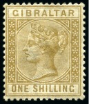 Stamp of Gibraltar 1886-87 1/2d to 1s mint group