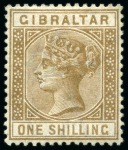 Stamp of Gibraltar 1886-87 1/2d to 1s mint group