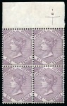 Stamp of Jamaica 1905-11 Wmk Multi CA 4d red-brown, 6d lilac, 6d golden yellow and 2s Venetian red in mint blocks of four