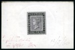 Stamp of Great Britain » Revenues CUSTOMS: 1860 4d to £10 group of seven die proofs in black on white glazed card