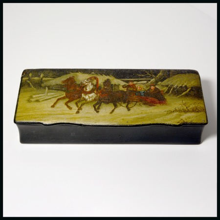 Stamp of Stamp Boxes Miscellaneous Materials: Russian five compartment papier-mâché box