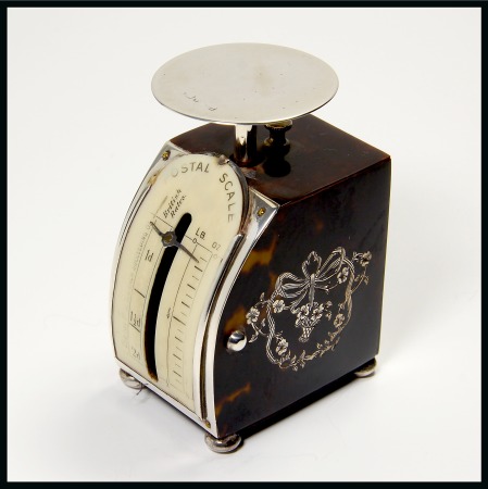 Stamp of Stamp Boxes Ephemera: A very fine Tortoiseshell and Silver ladies letter scale