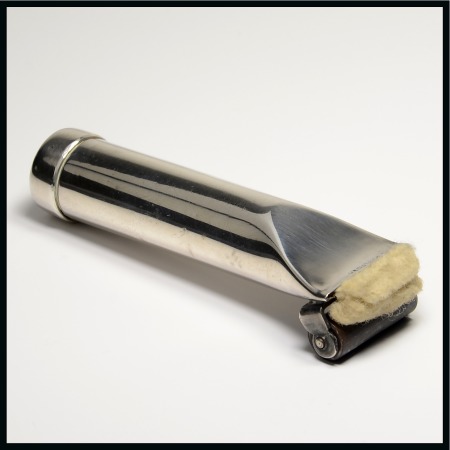 Stamp of Stamp Boxes Ephemera: 1909 London silver stamp moistener, 