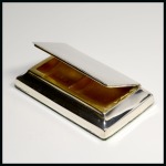 Stamp of Stamp Boxes English Silver Boxes: 1913 Birmingham silver two compartment box by Walker and Hall