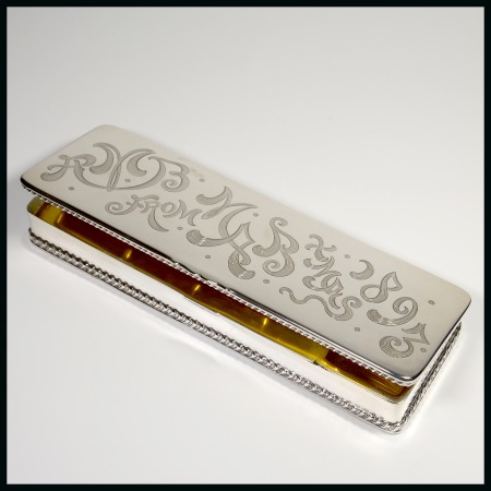 Stamp of Stamp Boxes American Silver Boxes: 1893 five compartment box by Howard & Co New York