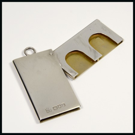 Stamp of Stamp Boxes English Silver Boxes: London Assay Office 1901, two compartment case to be worn on a chatelaine