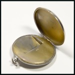 Stamp of Stamp Boxes English Silver Boxes: 1901 Birmingham silver single compartment case in the form of a pocket watch by Ahronsberg Brothers