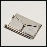 Stamp of Stamp Boxes English Silver Boxes: Birmingham Assay Office 1911, two compartment case and aide memoir combined in the form of an envelope