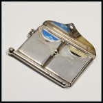 Stamp of Stamp Boxes English Silver Boxes: Birmingham Assay Office 1911, two compartment case and aide memoir combined in the form of an envelope