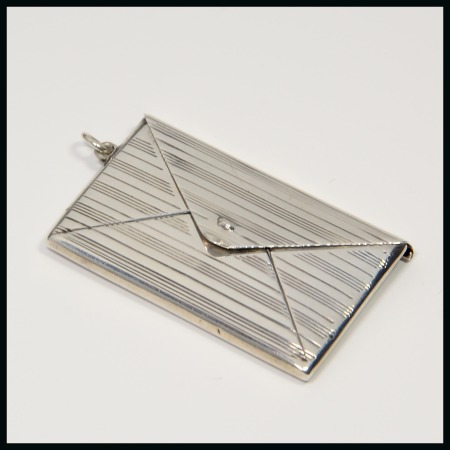 Stamp of Stamp Boxes American Silver Boxes: Sterling silver box in the form of an evelope