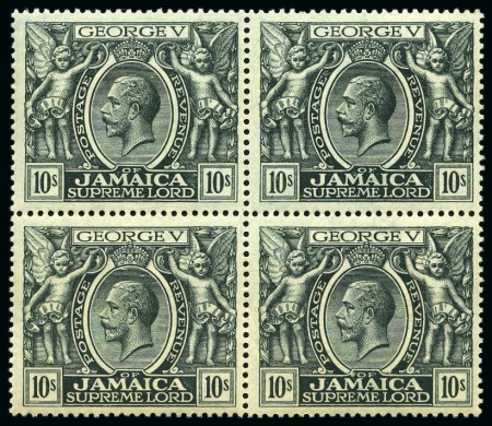Stamp of Jamaica 1921-29 Wmk Script CA 1/2d to 10s in mint nh blocks of four (except the 6d)
