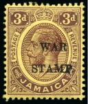 Stamp of Jamaica 1916-19 "War Stamp" mint group with varieties