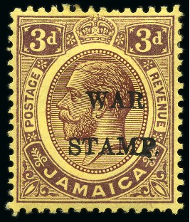 Stamp of Jamaica 1916-19 "War Stamp" mint group with varieties