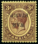 Stamp of Jamaica 1916-19 "War Stamp" mint group with varieties