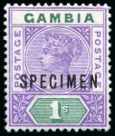Stamp of Gambia 1898-1902 Wmk CA 1/2d to 1s mint group incl. Specimen set